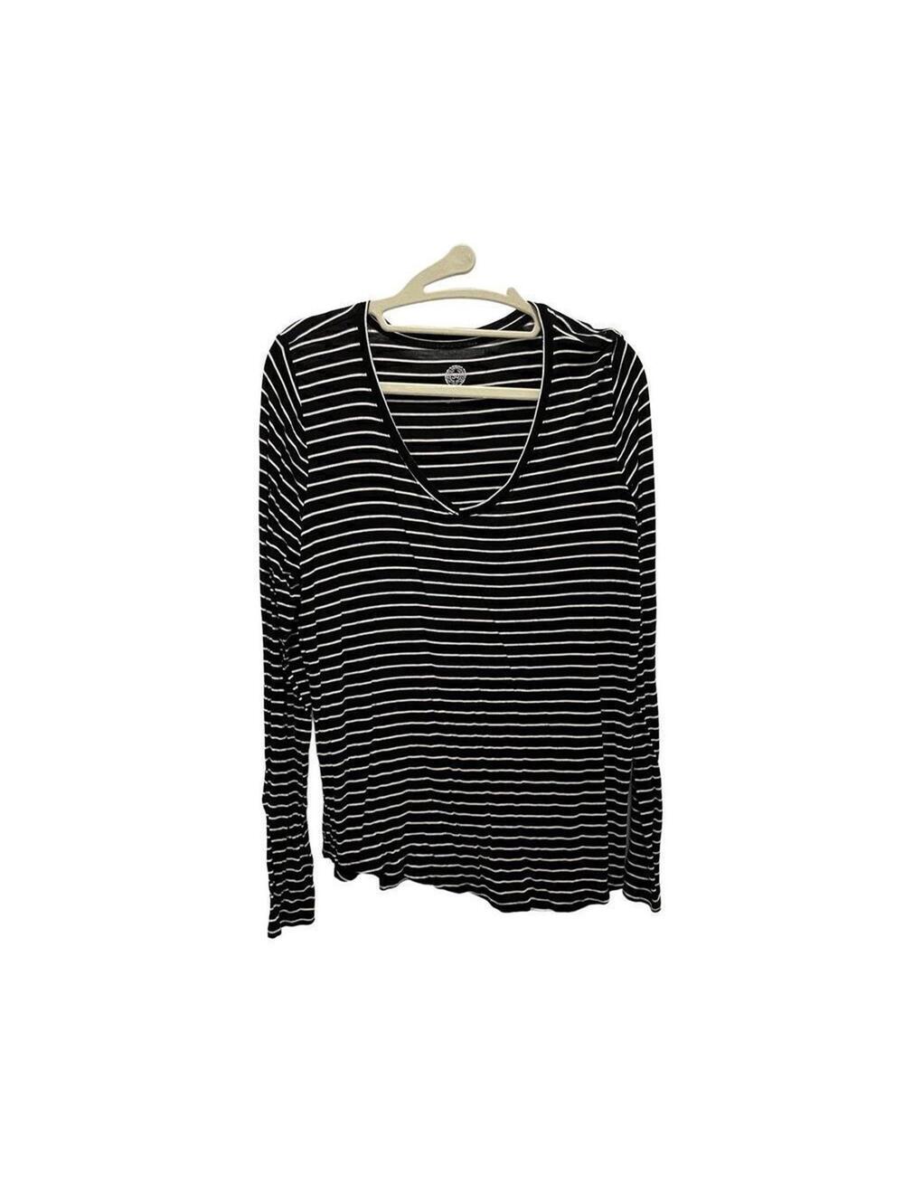 SO Black & white striped longsleeve top, women’s size M